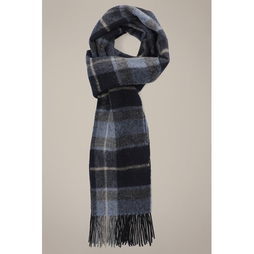 Szal Wełniany Granatowy w Kratę ze sklepu Lancerto S.A. w kategorii Dodatki męskie - zdjęcie 187524066