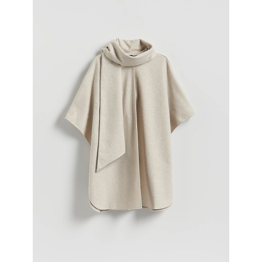 Reserved - Ponczo z szalowym kołnierzem - beżowy ze sklepu Reserved w kategorii Poncza - zdjęcie 187524355
