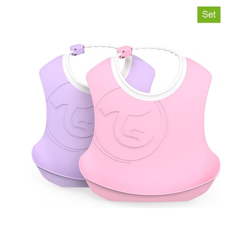 Twistshake Śliniaczki (2 szt.) w kolorze jasnoróżowym i liliowym - 22 x 22 cm ze sklepu Limango Polska w kategorii Zabawki - zdjęcie 187524955