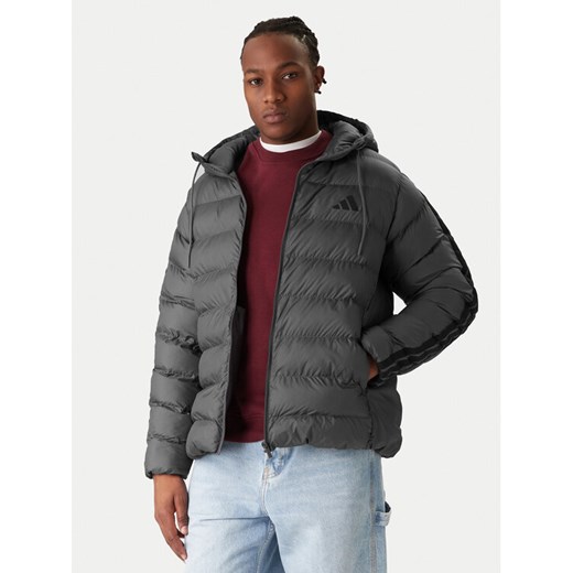 adidas Kurtka zimowa Essentials Climawarm 3-Stripes JX7772 Szary Regular Fit ze sklepu MODIVO w kategorii Kurtki męskie - zdjęcie 187526376