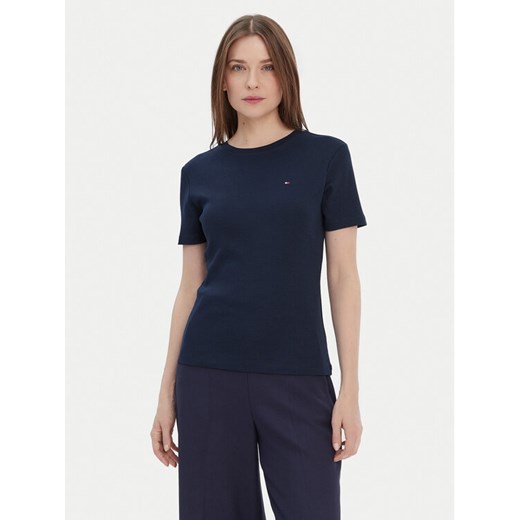 Tommy Hilfiger T-Shirt New Cody WW0WW40587 Granatowy Regular Fit ze sklepu MODIVO w kategorii Bluzki damskie - zdjęcie 187526385