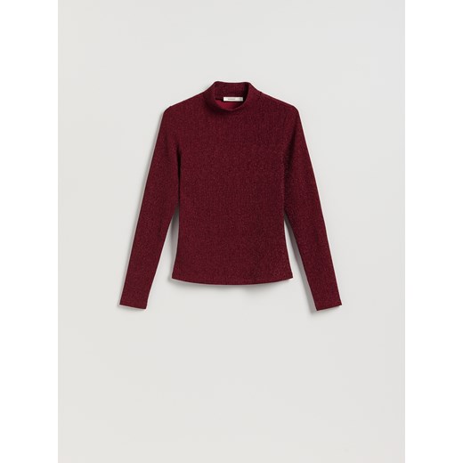 Reserved - Błyszczący golf - bordowy ze sklepu Reserved w kategorii Swetry damskie - zdjęcie 187527346