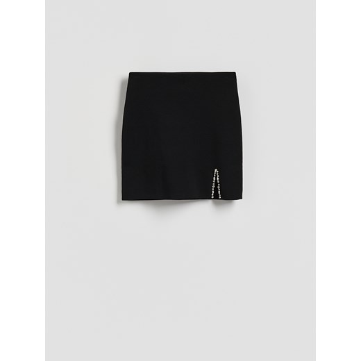 Reserved - Spódnica mini z rozcięciem - czarny ze sklepu Reserved w kategorii Spódnice - zdjęcie 187527585