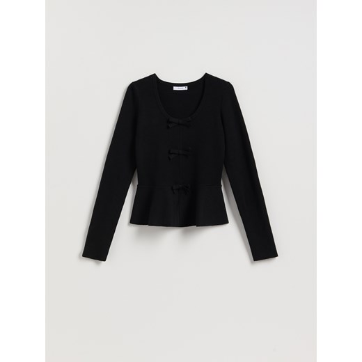 Reserved - Sweter z kokardkami - czarny ze sklepu Reserved w kategorii Swetry damskie - zdjęcie 187527667