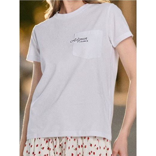 Sinsay - Bawełniana koszulka z haftem - biały Sinsay L Sinsay