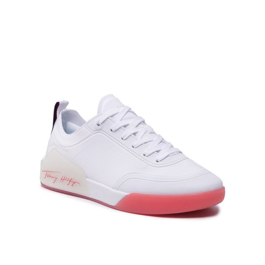 Sneakersy Tommy Hilfiger Elevated Feminine Sneaker FW0FW06325 Biały ze sklepu eobuwie.pl w kategorii Buty sportowe damskie - zdjęcie 187529019