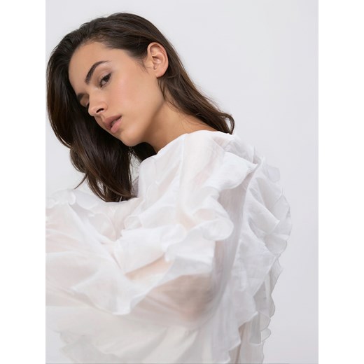 Reserved - Bluzka z lyocellem - biały ze sklepu Reserved w kategorii Bluzki damskie - zdjęcie 187529459