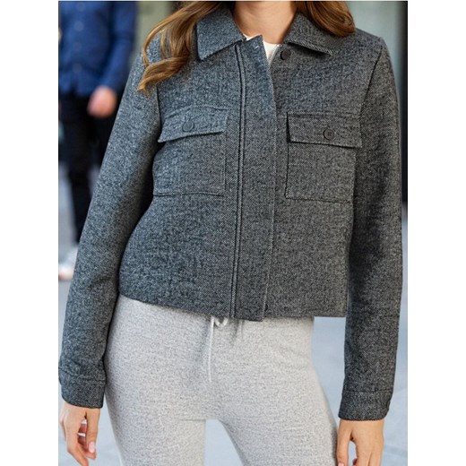 Sinsay - Kurtka koszulowa z kieszeniami piersiowymi - szary ze sklepu Sinsay w kategorii Kurtki damskie - zdjęcie 187530197