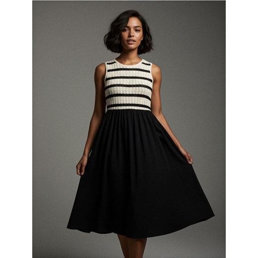 Sinsay - Sukienka z dzianinowym topem - czarny ze sklepu Sinsay w kategorii Sukienki - zdjęcie 187530206