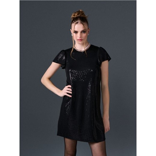 Sinsay - Sukienka mini z połyskującymi aplikacjami - czarny ze sklepu Sinsay w kategorii Sukienki - zdjęcie 187530237