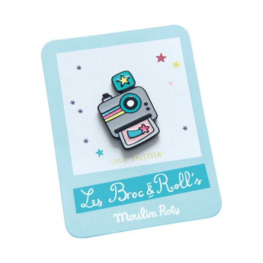 Moulin Roty Przypinka &quot;Camera&quot; ze wzorem - 3,5 x 3 cm ze sklepu Limango Polska w kategorii Zabawki - zdjęcie 187530345