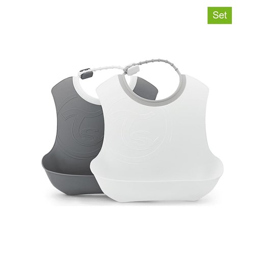 Twistshake Śliniaczki (2 szt.) w kolorze białym i szarym - 22 x 22 cm ze sklepu Limango Polska w kategorii Zabawki - zdjęcie 187530429