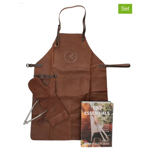 HIDE &amp; STITCHES 4-częściowy zestaw &quot;Barbecue&quot; w kolorze jasnobrązowym do grillowania ze sklepu Limango Polska w kategorii Akcesoria kuchenne - zdjęcie 187530605