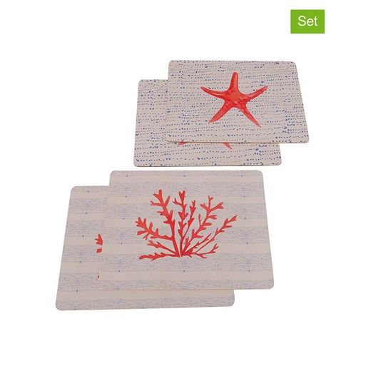 Boltze Podkładki stołowe (4 szt.) &quot;Dolores&quot; w kolorze kremowo-czerwonym - 30 x 40 cm ze sklepu Limango Polska w kategorii Akcesoria kuchenne - zdjęcie 187530627