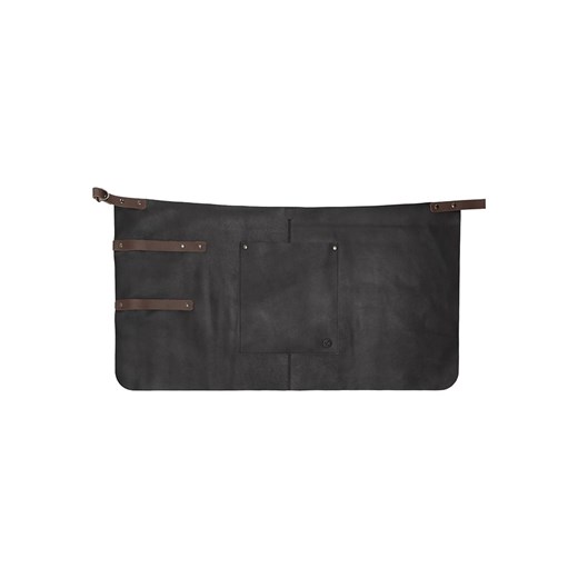 HIDE &amp; STITCHES Skórzany fartuch w kolorze czarnym do grilowania - 38 x 70 x 0,5 cm ze sklepu Limango Polska w kategorii Akcesoria kuchenne - zdjęcie 187530687