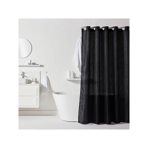 UTILITY Zasłona prysznicowa w kolorze czarnym - 200 x 180 cm ze sklepu Limango Polska w kategorii Akcesoria łazienkowe - zdjęcie 187530746