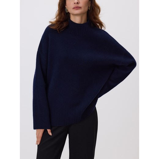 Reserved - Wełniany sweter - granatowy ze sklepu Reserved w kategorii Swetry damskie - zdjęcie 187530975