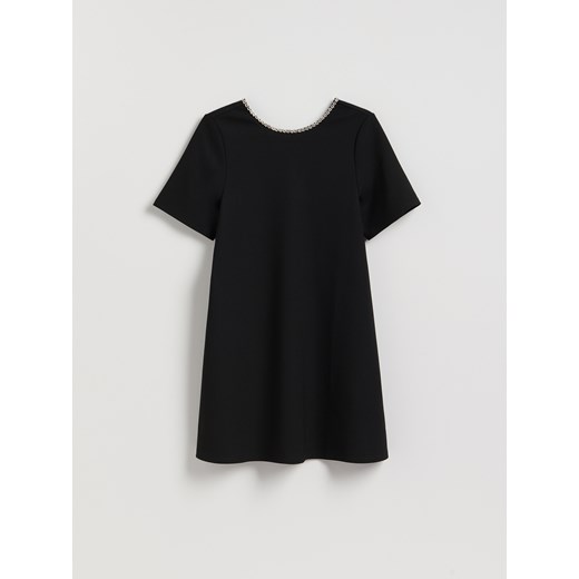 Reserved - Sukienka z ozdobnym dekoltem - czarny ze sklepu Reserved w kategorii Sukienki - zdjęcie 187531105