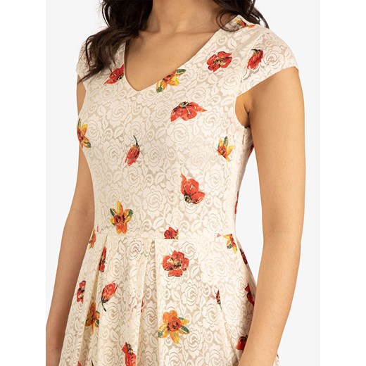 APART Sukienka w kolorze kremowym ze wzorem L Limango Polska okazyjna cena