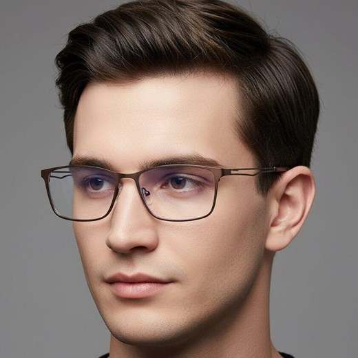 Męskie brązowe okulary do komputera BLUE LIGHT zerówki 2554B ze sklepu Stylion w kategorii Okulary zerówki damskie - zdjęcie 187531747