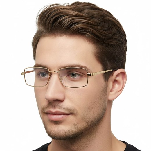 Plusy +1.00 Fotochromowe okulary do czytania z flexami ST342B złote ze sklepu Stylion w kategorii Okulary korekcyjne damskie - zdjęcie 187531756