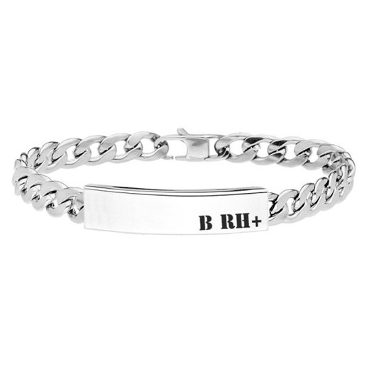 Klasyczna bransoletka męska pancerka z blaszką pod grawer na prezent z nieskończonością Medyczna ze sklepu manoki.pl w kategorii Bransolety - zdjęcie 187531978