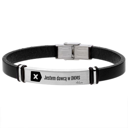 Satynowana bransoletka z personalizacją - informacja o dawcy ze sklepu manoki.pl w kategorii Bransolety - zdjęcie 187531979