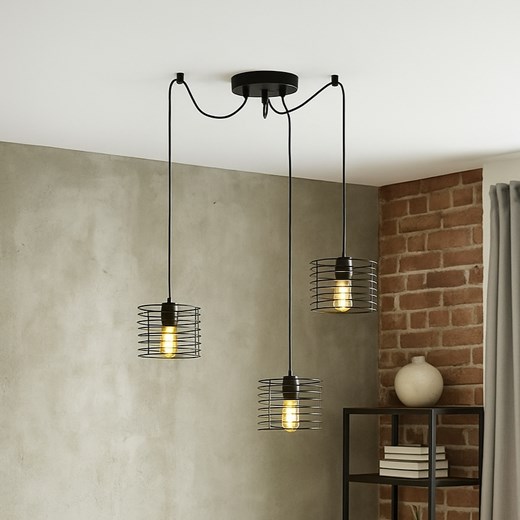 Czarna 3-punktowa lampa wisząca typu pająk ALAMOS L3 ze sklepu Lysne w kategorii Lampy wiszące - zdjęcie 187532916