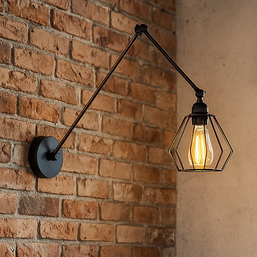 Czarny długi kinkiet loftowy z regulowanym ramieniem BALUMI LOFT ze sklepu Lysne w kategorii Lampy ścienne - zdjęcie 187532919