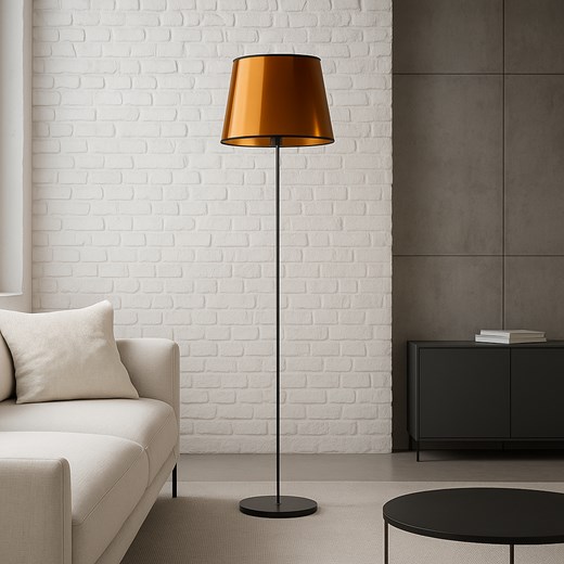 Nowoczesna lampa podłogowa w kolorze czarnym i miedzi VASTO MIRROR ze sklepu Lysne w kategorii Lampy podłogowe - zdjęcie 187532927