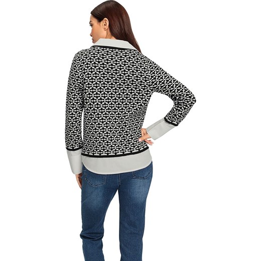 Heine Sweter w kolorze czarno-kremowym Heine 42 okazyjna cena Limango Polska