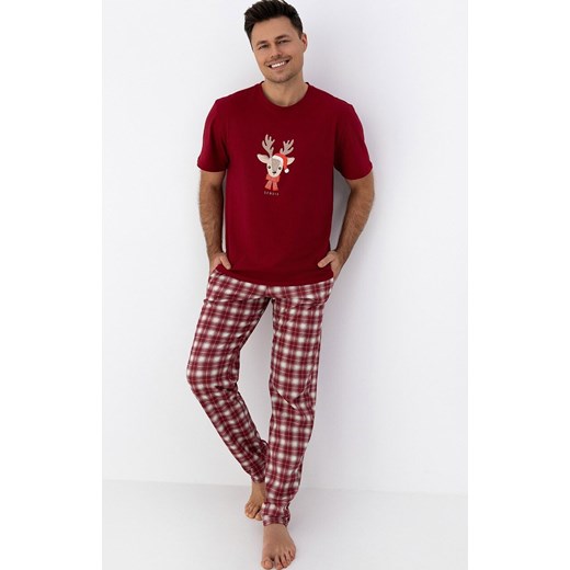 Sensis świąteczna piżama męska Jack, Kolor bordowy-wzór, Rozmiar M, SENSIS ze sklepu Intymna w kategorii Piżamy męskie - zdjęcie 187534037