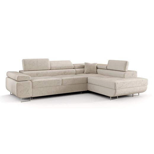 Kremowy nowoczesny narożnik rozkładany A5-W08 ze sklepu Edinos.pl w kategorii Narożniki - zdjęcie 187534077