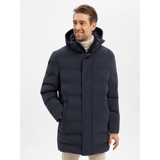 JOOP! Męska kurtka pikowana - Chadwick Mężczyźni granatowy jednolity ze sklepu vangraaf w kategorii Kurtki męskie - zdjęcie 187535459