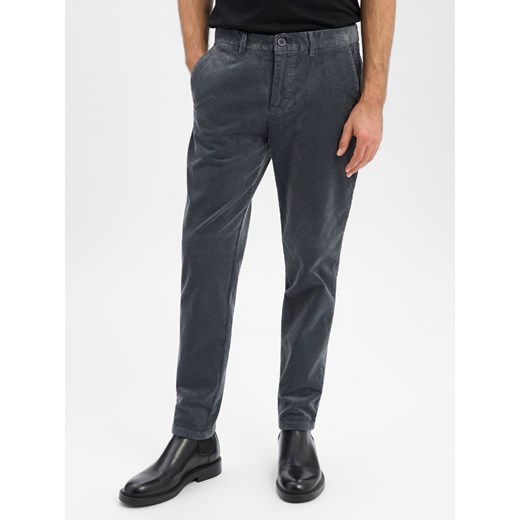 Finshley & Harding Męskie spodnie sztruksowe - Tyler Mężczyźni Bawełna antracytowy jednolity ze sklepu vangraaf w kategorii Spodnie męskie - zdjęcie 187535468