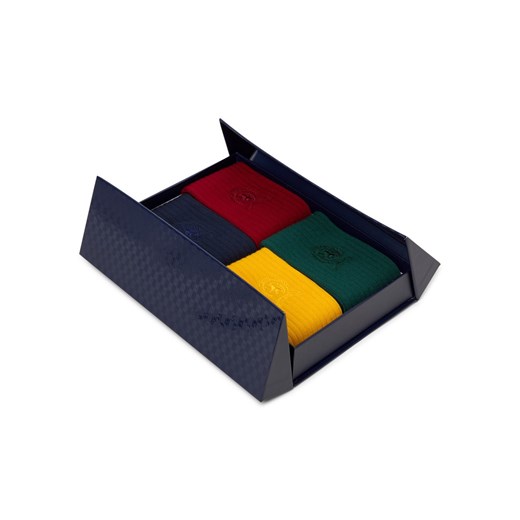 Tommy Hilfiger Męskie 4-pak skarpet w pudełku prezentowym Mężczyźni Bawełna bordowy jednolity ze sklepu vangraaf w kategorii Skarpetki męskie - zdjęcie 187535469