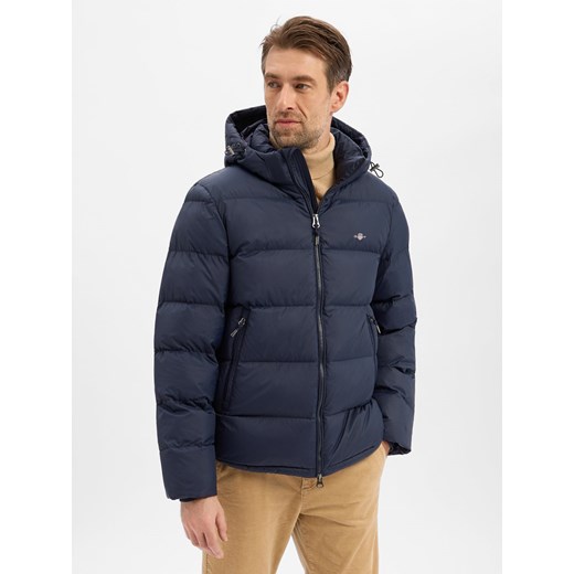 Gant Pikowana kurtka męska Mężczyźni Sztuczne włókno granatowy jednolity ze sklepu vangraaf w kategorii Kurtki męskie - zdjęcie 187535479