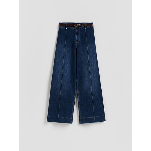 Reserved - Jeansy z paskiem - niebieski ze sklepu Reserved w kategorii Jeansy damskie - zdjęcie 187535695