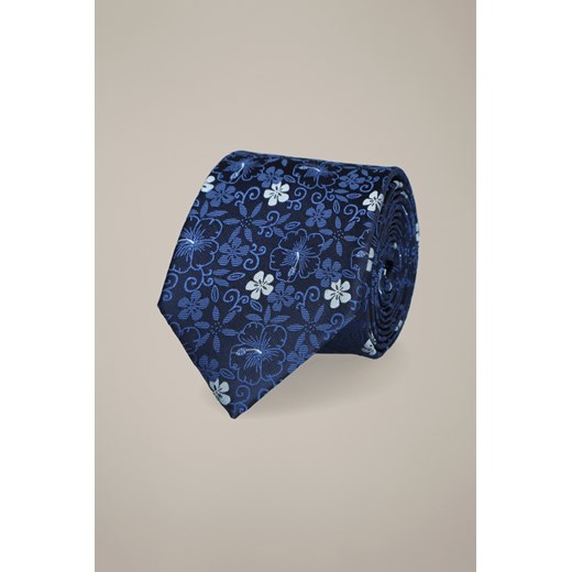 Krawat Granatowy Wzór w Kwiaty ze sklepu Lancerto S.A. w kategorii Krawaty - zdjęcie 187536269