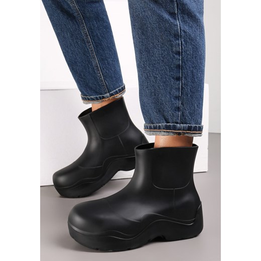 Czarne Kalosze Gumowe Jenifry ze sklepu born2be.pl w kategorii Kalosze damskie - zdjęcie 187536275