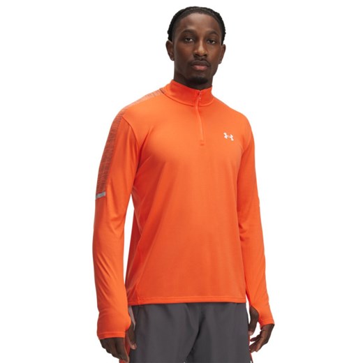 Męski longsleeve treningowy Under Armour UA Tech Utility 1/4 Zip - pomarańczowy ze sklepu Sportstylestory.com w kategorii T-shirty męskie - zdjęcie 187536488