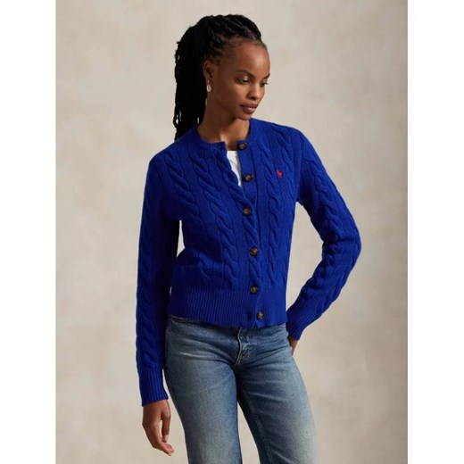 POLO RALPH LAUREN Wełniany kardigan | Slim Fit | z dodatkiem kaszmiru ze sklepu Gomez Fashion Store w kategorii Swetry damskie - zdjęcie 187536646