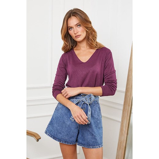 Joséfine Wełniany sweter &quot;Abi&quot; w kolorze fioletowym ze sklepu Limango Polska w kategorii Swetry damskie - zdjęcie 187537569