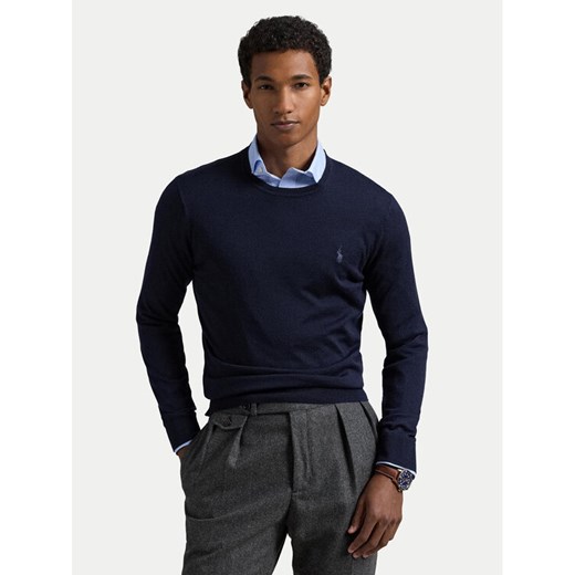 Polo Ralph Lauren Sweter 710946143001 Granatowy Slim Fit ze sklepu MODIVO w kategorii Swetry męskie - zdjęcie 187537976