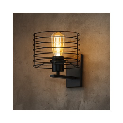 Czarny kinkiet do sypialni w stylu industrialnym AROLA LOFT ze sklepu Lysne w kategorii Lampy ścienne - zdjęcie 187538188