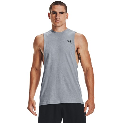 Męski top treningowy Under Armour UA LEFT CHEST CUT OFF TANK - szary Under Armour S promocja Sportstylestory.com