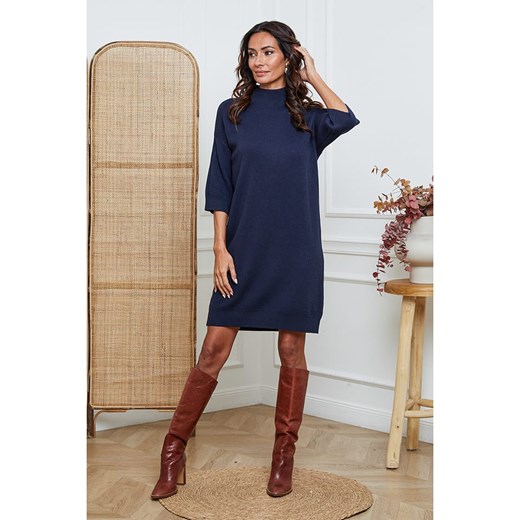 So Cachemire Sukienka dzianinowa &quot;Major&quot; w kolorze granatowym ze sklepu Limango Polska w kategorii Sukienki - zdjęcie 187538609