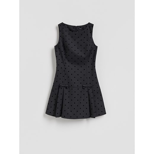 Reserved - Sukienka mini w groszki - jasnoszary ze sklepu Reserved w kategorii Sukienki - zdjęcie 187538678