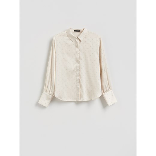 Reserved - Koszula ze strasem - złamana biel ze sklepu Reserved w kategorii Koszule damskie - zdjęcie 187538687