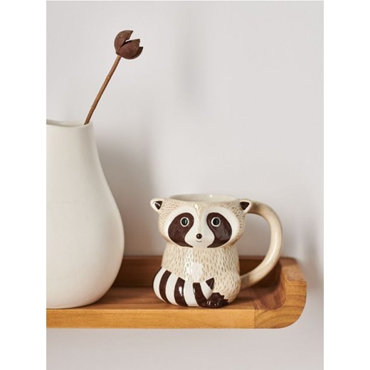 Sinsay - Ceramiczny kubek w kształcie lemura - szary ze sklepu Sinsay w kategorii Kubki - zdjęcie 187538789